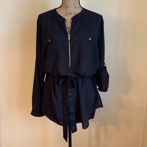 Plus Size Black Calvin Klein Belted Tunic Size 2x